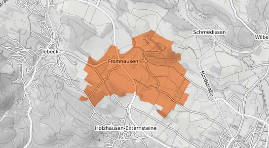 Mietspiegelkarte Horn Bad Meinberg Fromhausen